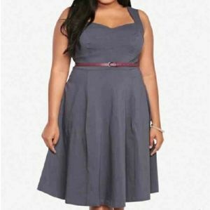 Torrid Size 16 Gray Swing Skater Dress Plus Size